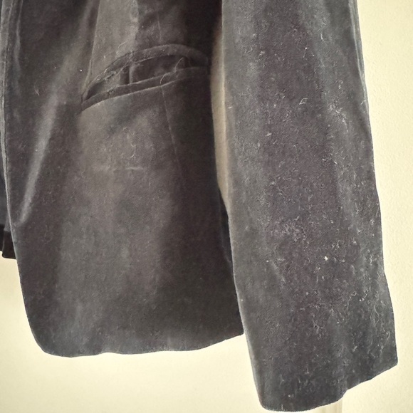 J. CREW 365 Women’s Black Velvet Cotton One Closure Satin Lined Blazer (SIZE 2) - Picture 6 of 10